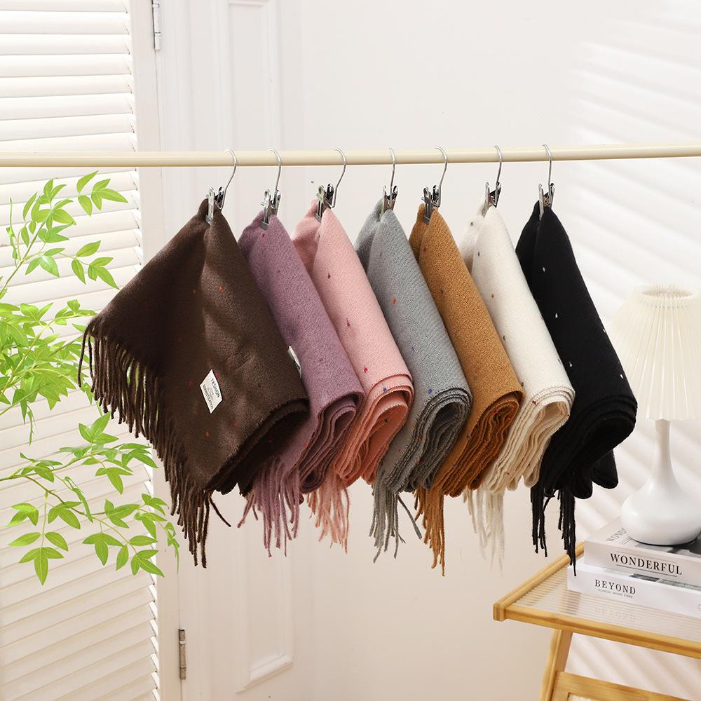 New Gypsy Scarf Student Versatile Warm Shawl Scarf Sweet Sister Color Point Fringed Scarf
