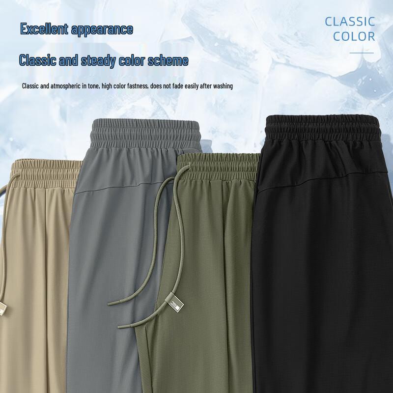 JEEP SPIRIT Men's 2025 Summer Ice Silk Quick-Dry Casual Long Pants