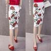 Летняя элегантная юбка-карандаш с принтом, женская облегающая юбка длиной до колена с высокой талией, женская
