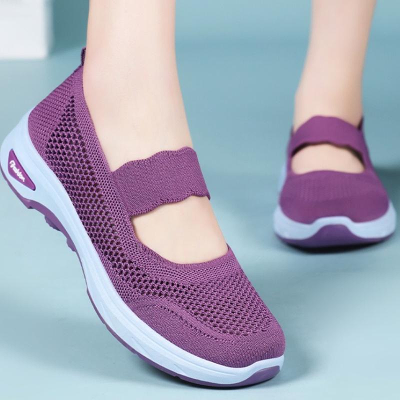 Женская обувь, дышащая сетка Fly-knit, удобная обувь для мам, мягкая подошва, повседневная обувь