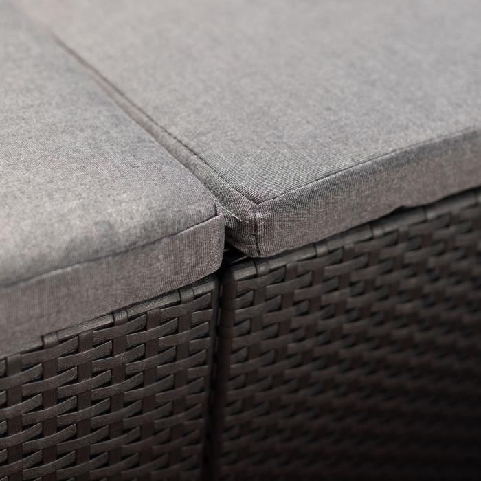 Garden Furniture Set - Resin with Woven Rattan Look - Allibert by KETER - 5 People - SanRemo - Graphite Grey