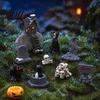 DIY Fairy Garden Halloween Miniature Resin Ornaments, Micro Landscape Desktop Decor, Horror Succulents Terrarium Ornaments Scene Accessories for Fish