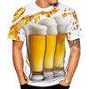 Attractive Beer 3D Print Summer Men's Round Neck T-shirt Casual Short Sleeve Oversized T Shirts Fashion Tee Tops Men Clothing