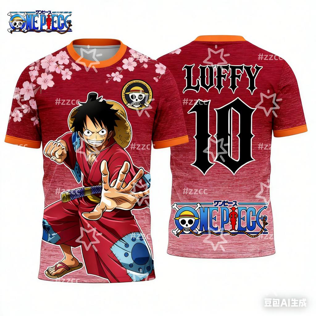 2026 One Piece Луффи Японское Аниме Графическая Футболка Футбольная Майка Осень Спорт Быстросохнущая Мужская Одежда Футболка
