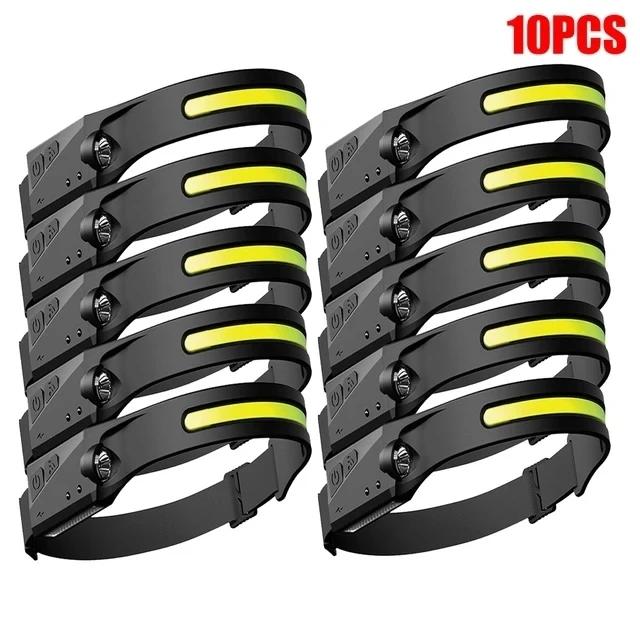 Светодиодный датчик налобный фонарь USB перезаряжаемый светодиодный налобный фонарь со встроенной батареей налобный фонарь для кемпинга и рыбалки