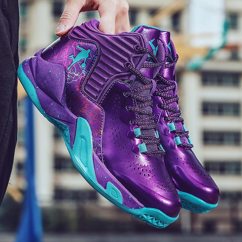 Мужская спортивная обувь Кроссовки Мужские спортивные баскетбольные кроссовки Дышащие высокие баскетбольные бутсы Нескользящие уличные кроссовки Спортивная обувь