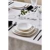 Mane 24 Piece Half Square New Bone Dinner Set For 6 Persons Platinum