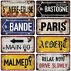 [MyPlate] Vintage Berlin Caen City Road 15x30cm Plate Tin Sign Metal Sign Plaque Home Decoration Shop Bar Pub Poster Metal Wall