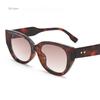 Популярные Модные Женские Солнцезащитные Очки Cat Eye Роскошные Ретро Желейные Чайные Оттенки Uv400 Мужские Дизайнерские Очки с Заклепками