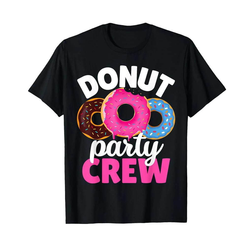 Funny Donut Party Crew Family Girl Birthday Dad Mom Squad T Shirt vintage Washed Unisex Slightly designer clothes graphic homme