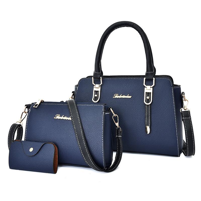 Женская летняя модная сумка для детей и мам, комплект из трех предметов, универсальная сумка-мессенджер на одно плечо с узором личи