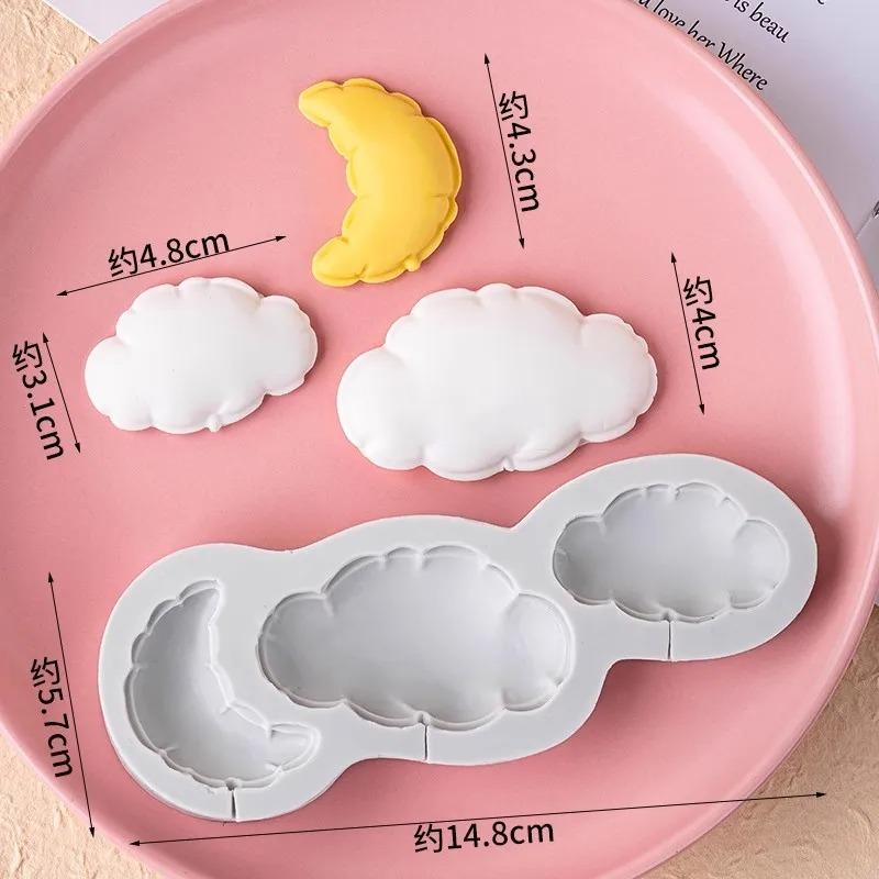 Heart-Shaped Star Cloud Balloon Lollipop Silicone Mold Fudge Cake Decoration Tool Craft Chocolate Resin Clay Candle Mold Baking