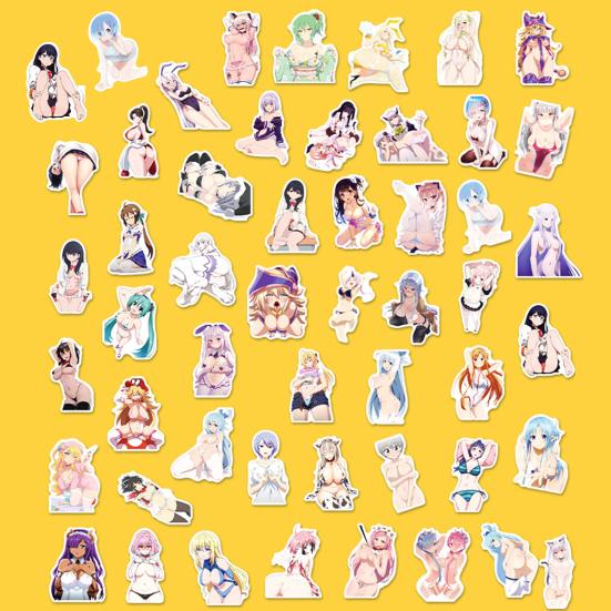 50 шт. наклейка в стиле граффити съемная самоклеящаяся ПВХ аниме девушка каракули наклейка вечерние сувениры