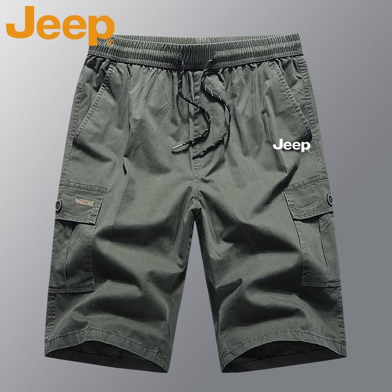 Jeep Мужские летние легкие шорты-карго из чистого хлопка