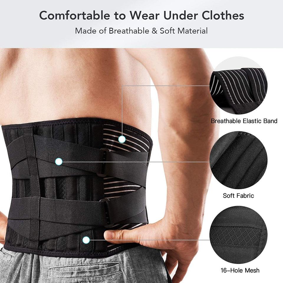 Waist Support Belt 6 Sections Anti-Slip Orthopedic Waist Support Breathable Waist Support Belt