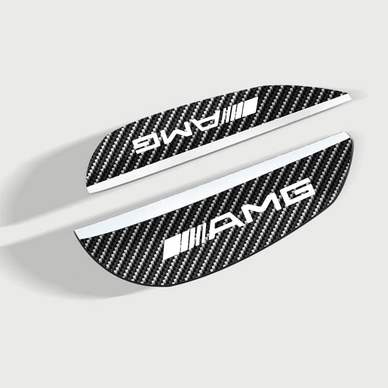 2pcs Carbon Fiber Car Rearview Mirror Rain Eyebrow Sticker For Mercedes Benz AMG W203 A180 A200 B180 W213 W212 W204 W205 W211 AS0