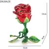 Nordic Style Simulation Rose Craft Decoration Home Decor Creative Worker Zinc Alloy Art Gift Fairy Garden Wedding Gifts