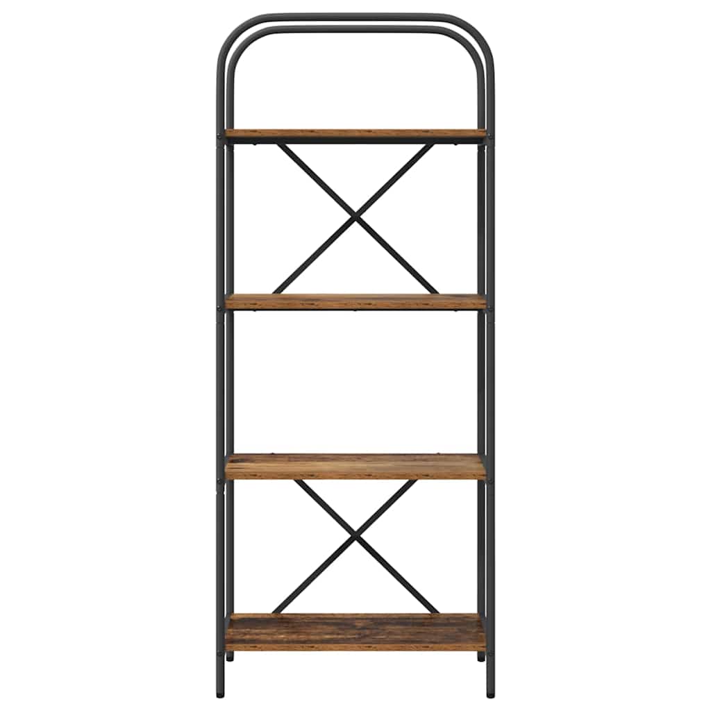 Bookshelf 4 Tiers 60 x 30 x 146 cm Engineered Wood Reclaimed Wood Look