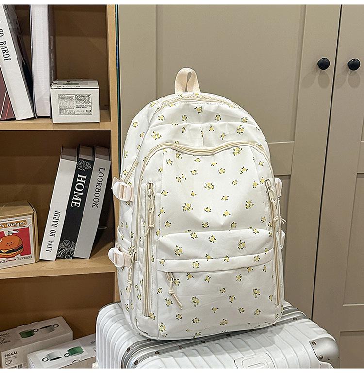 Цветочный Милый Рюкзак для Женщин: Большая вместимость, идеально для школы - Подходит для учащихся средней и начальной школы
