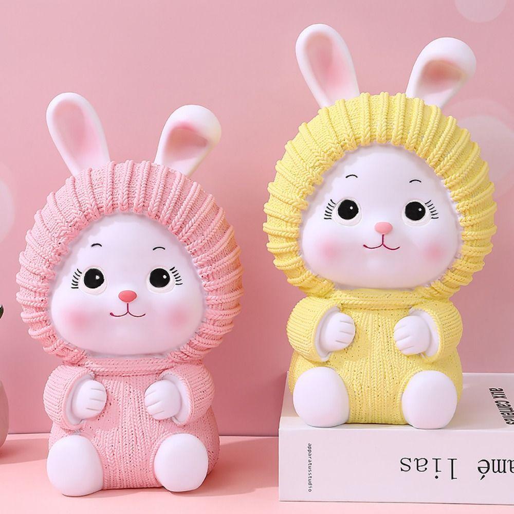 Милая копилка-свинка из винила с большим объемом для хранения, противоударная, прочная копилка-кролик для девочек