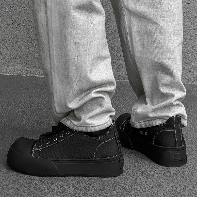 Мужские и женские парусиновые туфли в студенческом стиле, модные туфли для серфинга, британские повседневные туфли с большой головой, туфли-дерби на платформе с увеличенным голенищем 14464-J