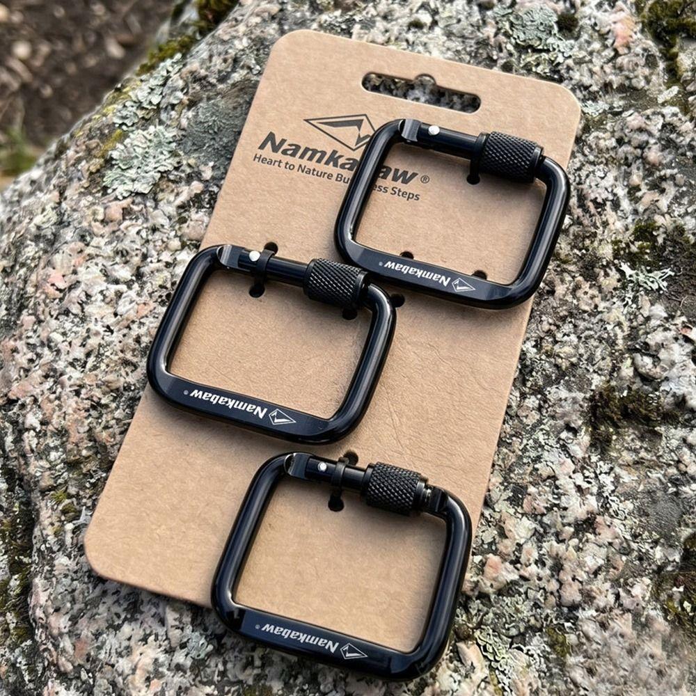 3pcs Portable Square Carabiner Durable Kettle Buckle Carabiner Accessories Snap Clip Hook