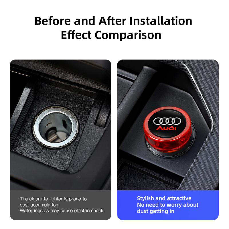 Car Cigarette Lighter Decoration Cover DustProof Cap For f2 S Line A7 A3 A6 S8 TTS S5 Q8 Q4 Q5 A8L Q7 SQ2 A5 A4 S4 S6 SQ5 S7 S