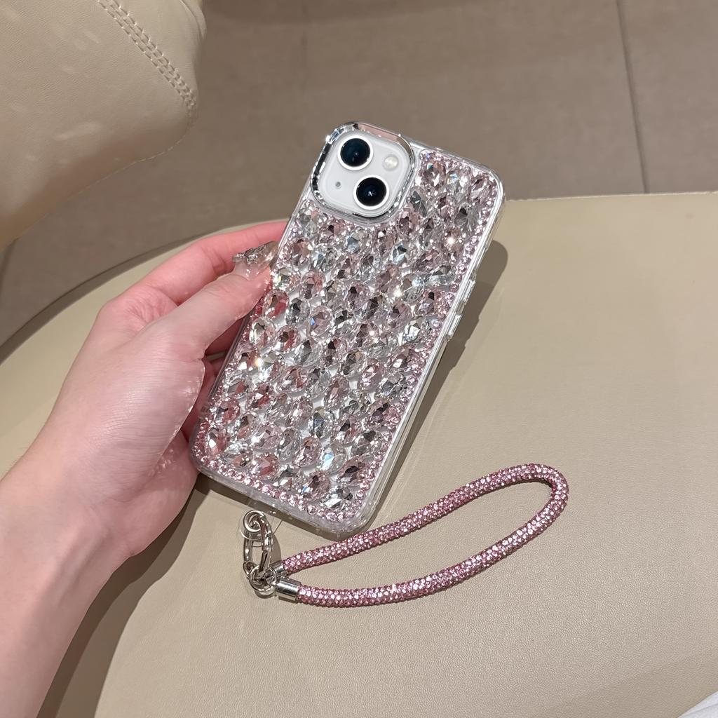 Премиальный чехол ручной работы с полным экраном и браслетом для iPhone 16 15 14 13 12 11 Pro Max