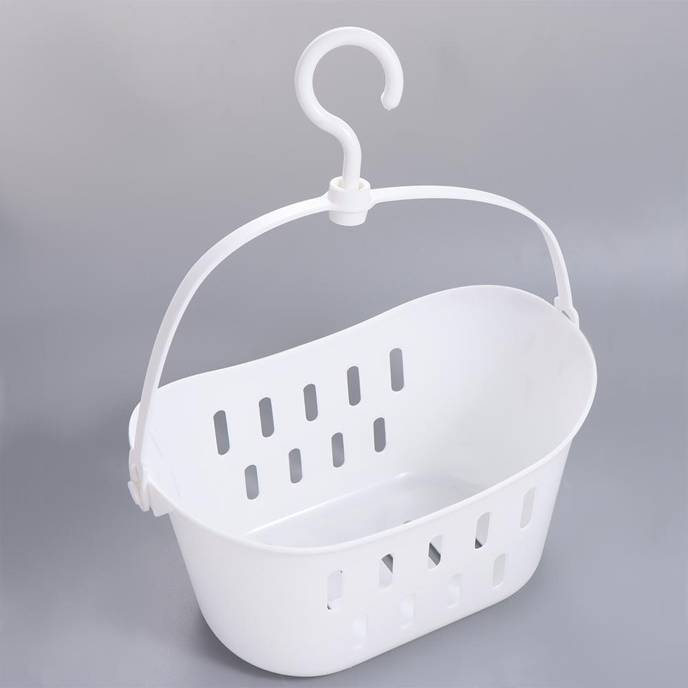 White Hanging Drain Basket Hangable Sundries Hanging Basket Shower Storage Basket Bathroom