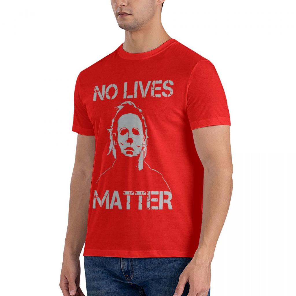 Футболка No Lives Matter Майкл Майерс Ужасы Оверсайз Футболки Мужская Винтажная Смешная Для Мужчин Топ y2k Мужская футболка с коротким рукавом