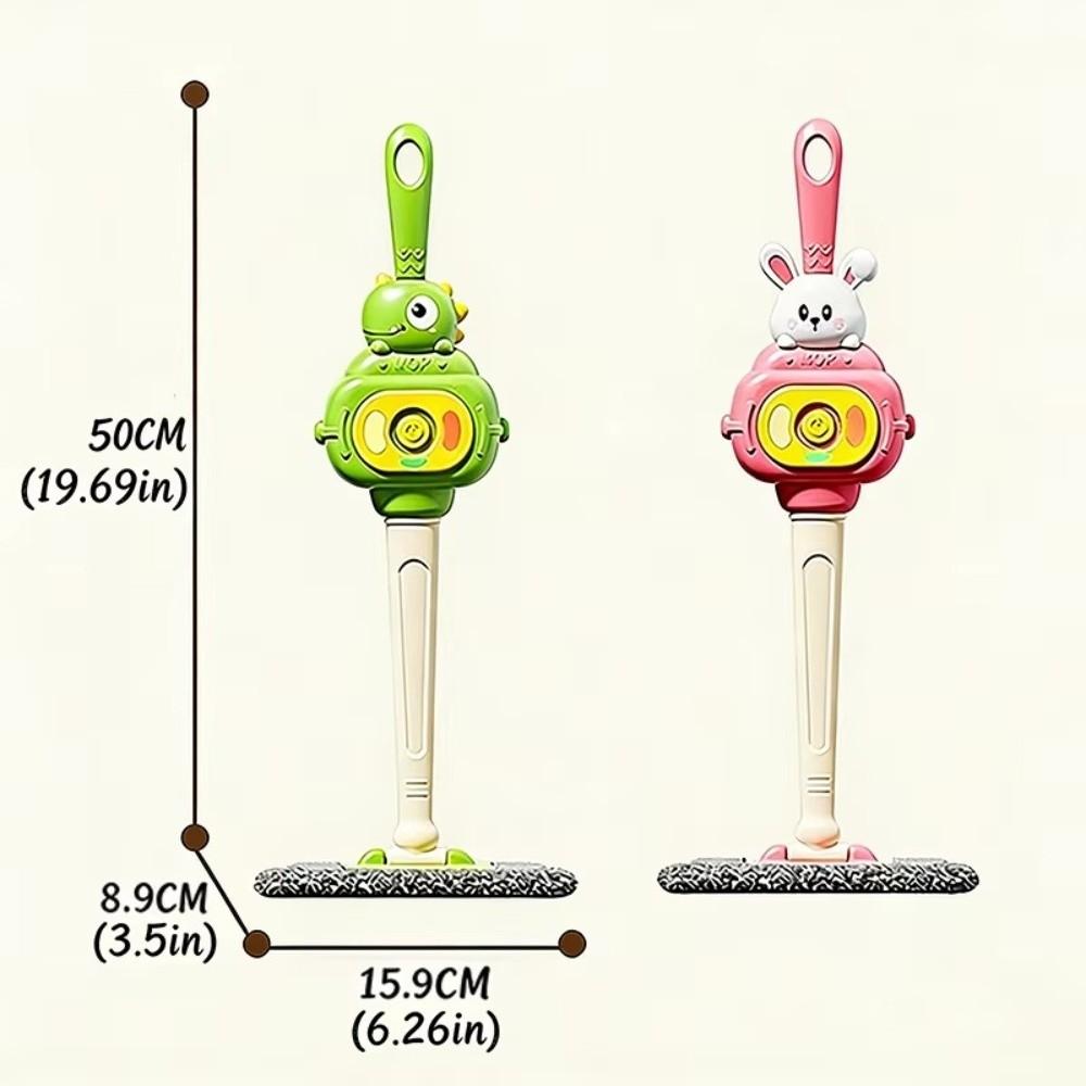 Light and Sound Kids Mop Toy Plastic Kids Play Mop Simulation Cleaning Mop Toy Toddler Activity