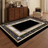 Modern Luxury Carpet Living Room Decor Non-slip Coffee Tables Geometric Foot Mat Large Black Gold Area Decoration Bedroom Rug