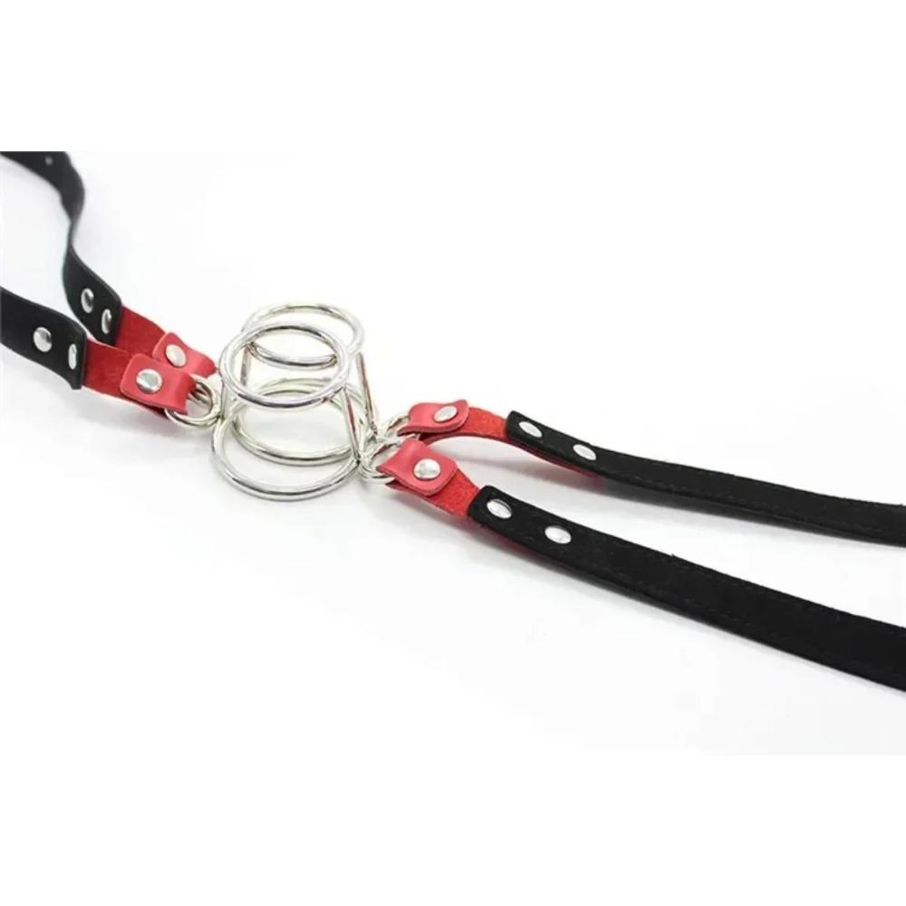 Стальной Двойной Кольцевой Кляп – Плетка для БДСМ для Фиксации Рта, Круглые Мягкие Ограничители для Головы и Секс-Игрушка Пояс для Пар