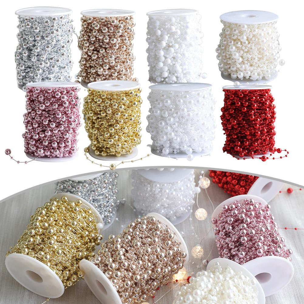 1pc 10m Christmas Tree Beads Garland Artificial Beads Trim Garland Decor For Party Holiday Seasonal Décor Chain Bead Christmas
