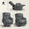 Recliner Armchair Lift Chair, Electric Recliner Chair with Vibration Massage and Heat, Wide Seat, USB Port, Grey