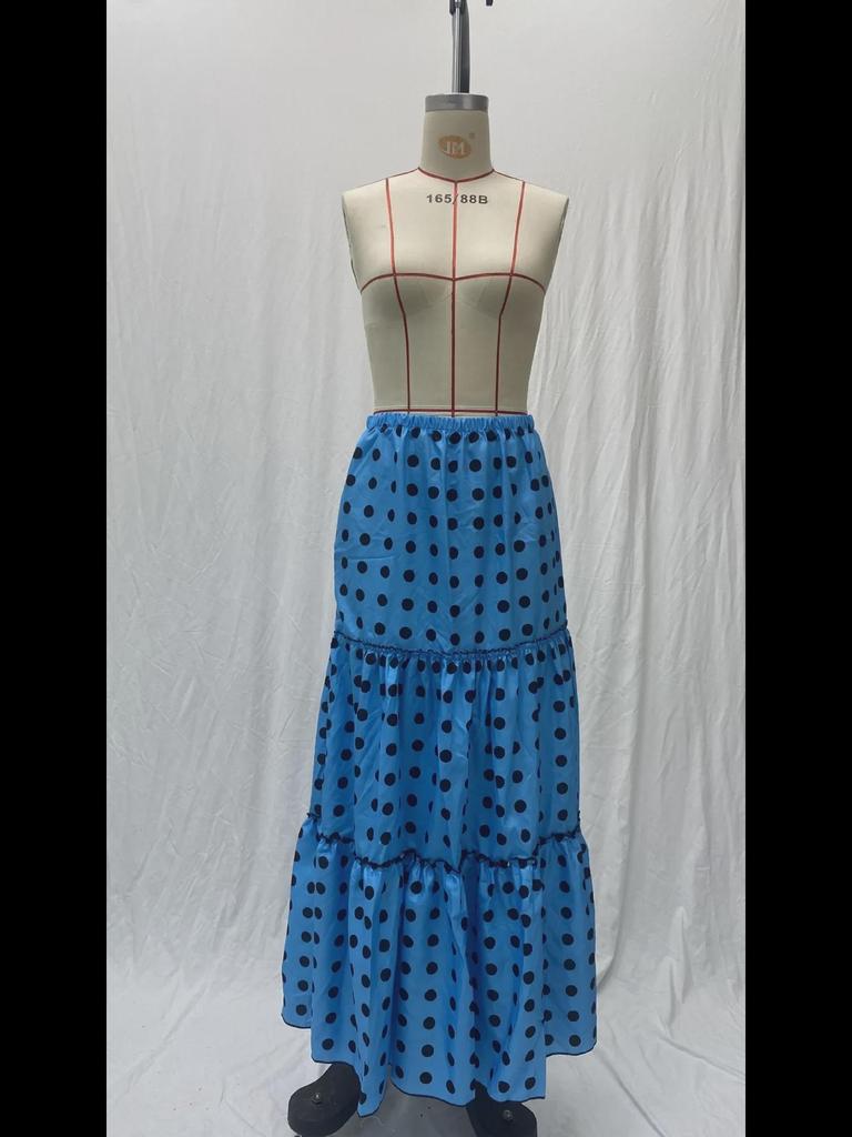 Женская летняя повседневная длинная юбка в горошек 2025 года — модная и сексуальная в европейском и американском стиле