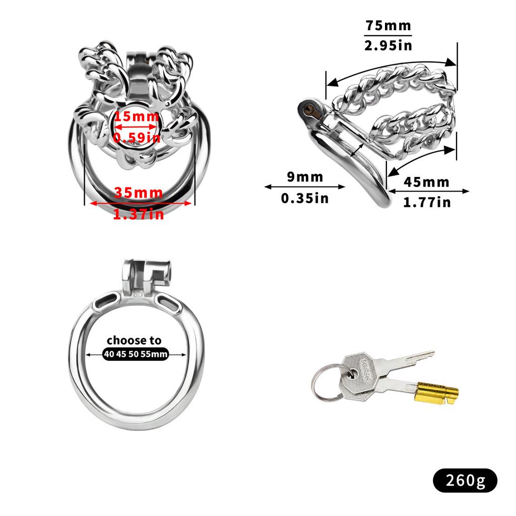 Замок целомудрия из нержавеющей стали, металлический замок целомудрия, клетка для пениса, целомудрие, гей-секс-игрушки, кольцо для члена, уретральное целомудрие, БДСМ