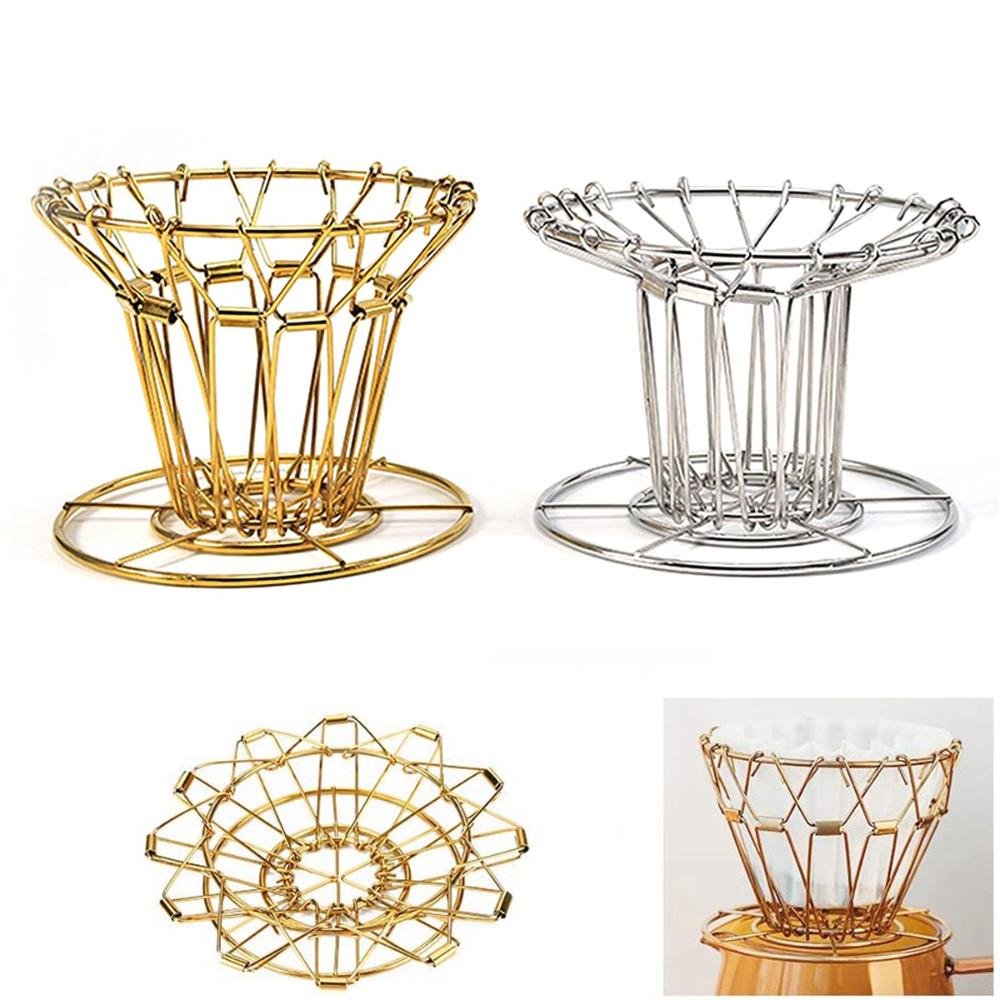 Держатель кофейного фильтра-воронки из нержавеющей стали для заваривания кофе методом пуровер, подставка для дриппера, стойка-подставка, корзина-сетка