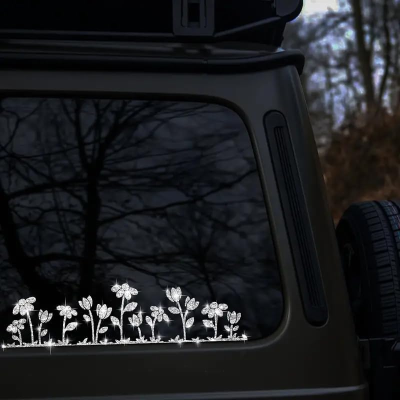 2 шт. Сверкающий полевой цветок Самоклеящаяся ПВХ Радужная блестящая наклейка-декаль для автомобилей, ноутбуков, грузовиков, мотоциклов, стен, окон, багажа, защита от царапин