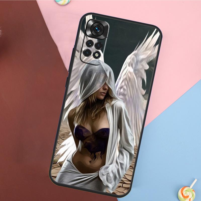 Фантазийный Чехол с Крыльями Ангела для Xiaomi Redmi Note 10 11 Pro 9 8 12 Pro Note 9S 8T 10S 11S 10C 12C 9C 9T 10A Funda