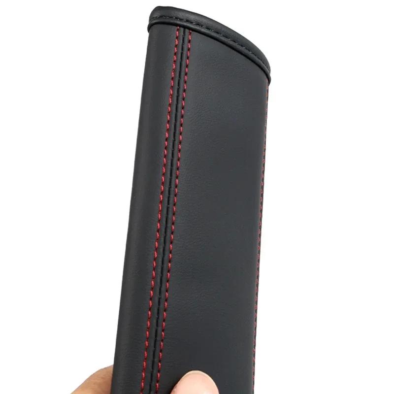 2PCS Leather Car Safety Belt Pads Shoulder Protecor Cover for Cadillac Escalade Deville CTS DTS STS XTS ATS BLS SLS CT5 CT6 XT5