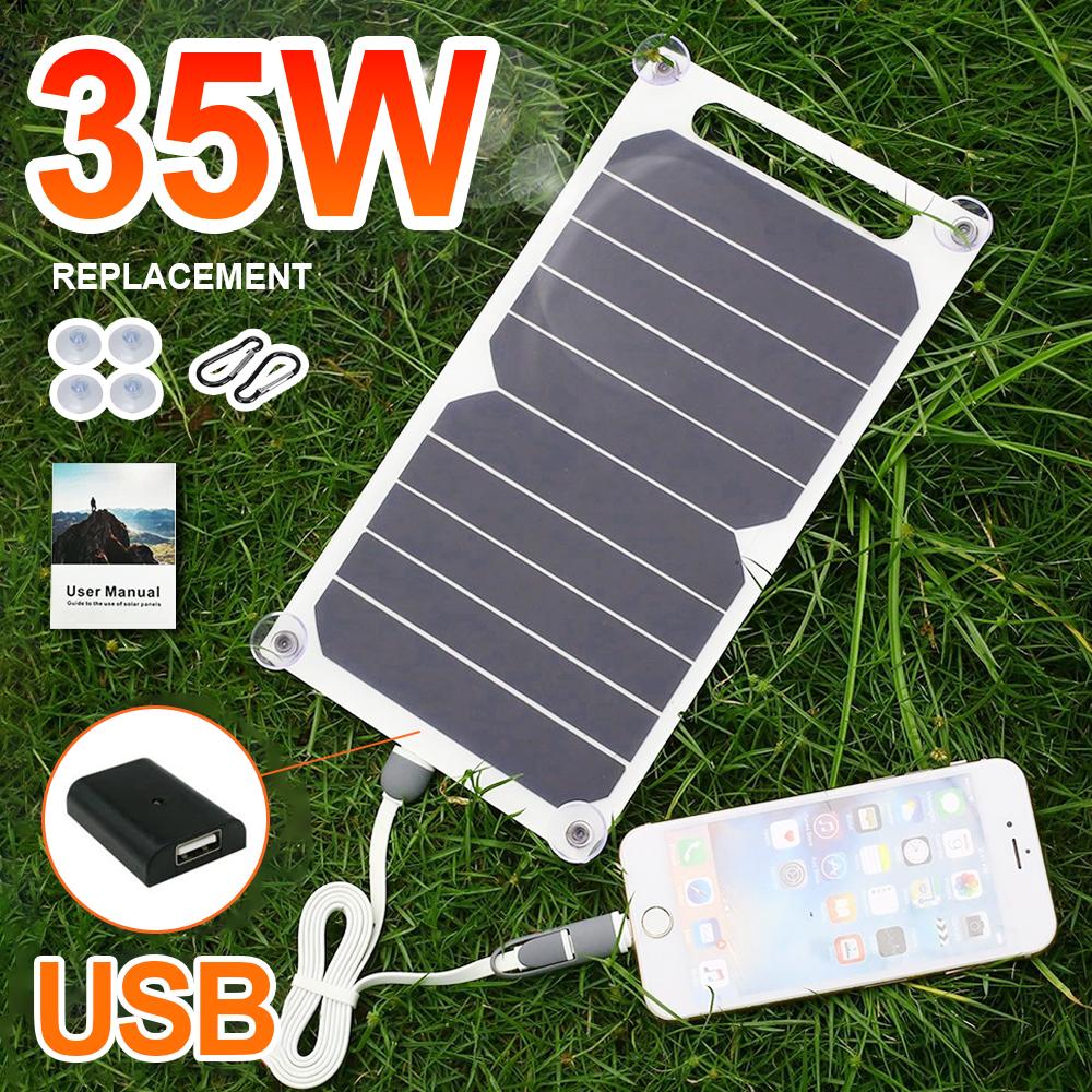 35 Вт Sunpower портативная солнечная панель 5 В солнечная пластина с USB безопасным стабилизирующим зарядным устройством для телефона Power Bank на открытом воздухе кемпинга дома RV подарок