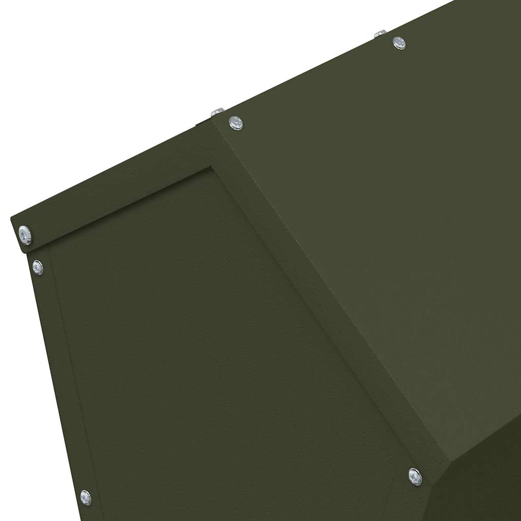 Chicken Feeder Olive Green 40 x 40 x 45 cm Cold Rolled Steel