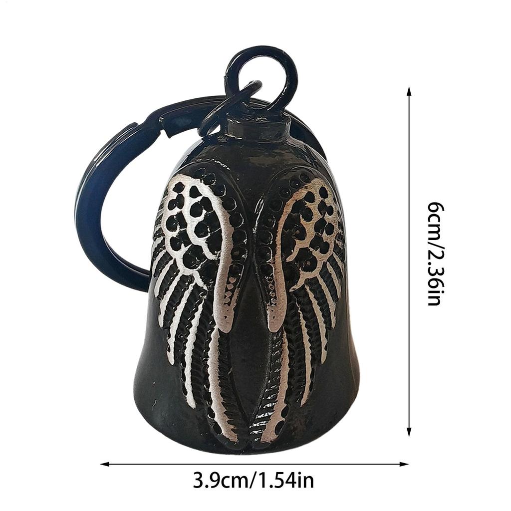 Модный колокольчик Wing Ride Винтажный черный Подвеска для украшения мотоцикла Мужской мотоциклетный колокольчик Колокольчик для езды Брелок-подвеска