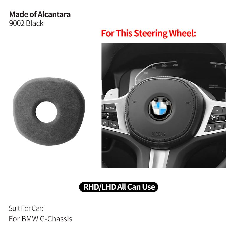 Made of Alcantara For BMW G-Chassis Steering Wheel Panel Cover Boot Trim Anti Scratch Decoration Car Interior Tuning Accessories
