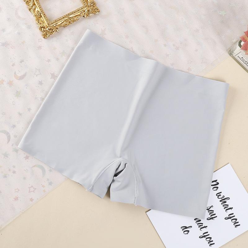 Бесшовное нижнее белье бойлеги средней посадки из ледяного шелка: Дышащая хлопковая ластовица, Большой размер, Женские защитные шорты от просвечивания