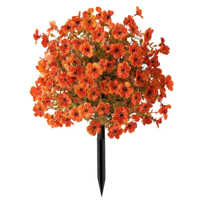 B0KB Realistic Flower Stake Outdoor Artificial Plant With Ground Stake For Garden Patio Yard Front Porch Indoor Decoration
