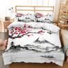 3D Landscape Pattern Quilt and Pillowcase 2/3 Pieces of Ink Painting Style Bedding AU180 * 210 Soft Home Decoration for Women's Rooms