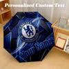 Автоматически складывающийся зонт с 8 ребрами, принт Chelsea FC, индивидуальное имя, текст, портативный дождевик