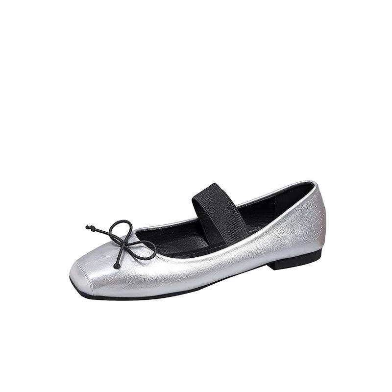 IPPEUM Туфли Мэри Джейн Женские Балетки Большой Размер 44 Туфли-лодочки с Квадратным Носком На Плоской Подошве 2025 Новые Туфли Балерины